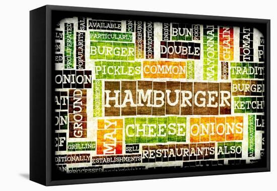 Hamburger Menu in a American Fast Food Restaurant-kentoh-Framed Stretched Canvas