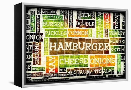 Hamburger Menu in a American Fast Food Restaurant-kentoh-Framed Stretched Canvas