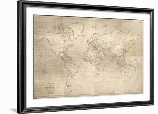 Hamilton's World Map-Maria Mendez-Framed Giclee Print