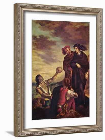 Hamlet and Horatio in a Graveyard-Eugene Delacroix-Framed Art Print