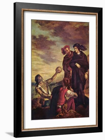 Hamlet and Horatio in a Graveyard-Eugene Delacroix-Framed Art Print