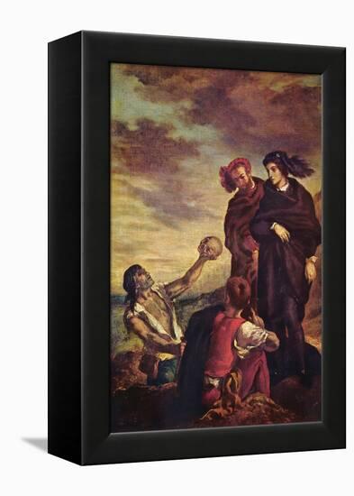 Hamlet and Horatio in a Graveyard-Eugene Delacroix-Framed Stretched Canvas