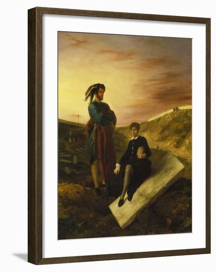 Hamlet and Horatio in the Cemetery, 1835-Eugene Delacroix-Framed Giclee Print