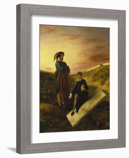 Hamlet and Horatio in the Cemetery, 1835-Eugene Delacroix-Framed Giclee Print