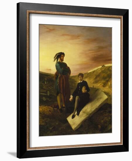 Hamlet and Horatio in the Cemetery, 1835-Eugene Delacroix-Framed Giclee Print