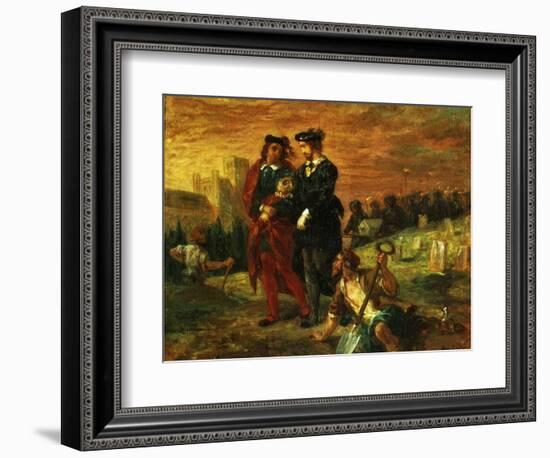 Hamlet and Horatio in the Cemetery, from Act V of 'Hamlet' by William Shakespeare, 1859 (Oil on Can-Ferdinand Victor Eugene Delacroix-Framed Giclee Print