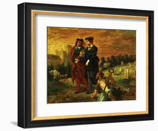 Hamlet and Horatio in the Cemetery, from Act V of 'Hamlet' by William Shakespeare, 1859 (Oil on Can-Ferdinand Victor Eugene Delacroix-Framed Giclee Print