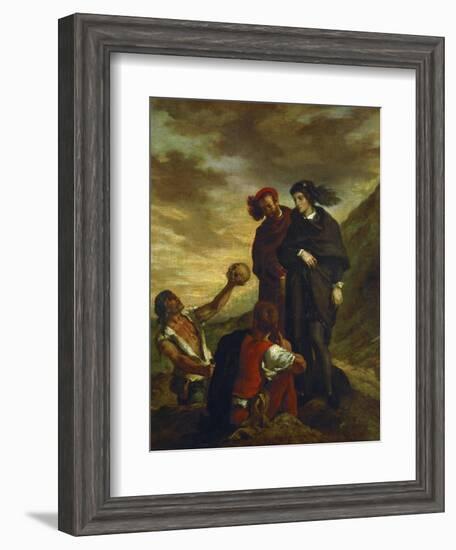 Hamlet and Horatio in the Churchyard-Eugene Delacroix-Framed Giclee Print