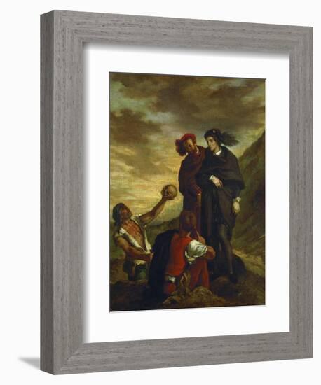 Hamlet and Horatio in the Churchyard-Eugene Delacroix-Framed Giclee Print