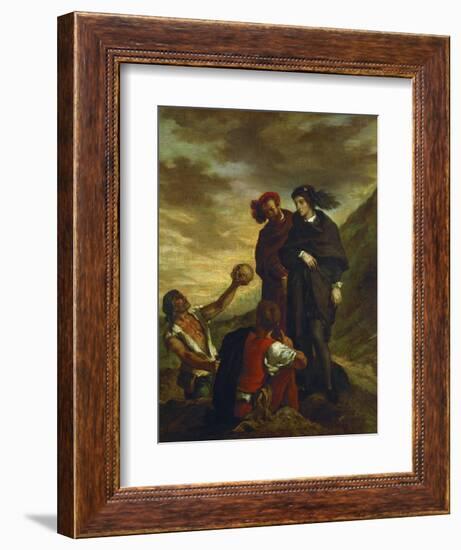 Hamlet and Horatio in the Churchyard-Eugene Delacroix-Framed Giclee Print