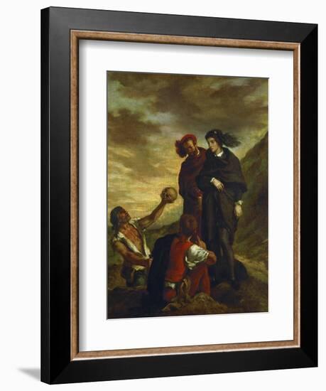 Hamlet and Horatio in the Churchyard-Eugene Delacroix-Framed Giclee Print