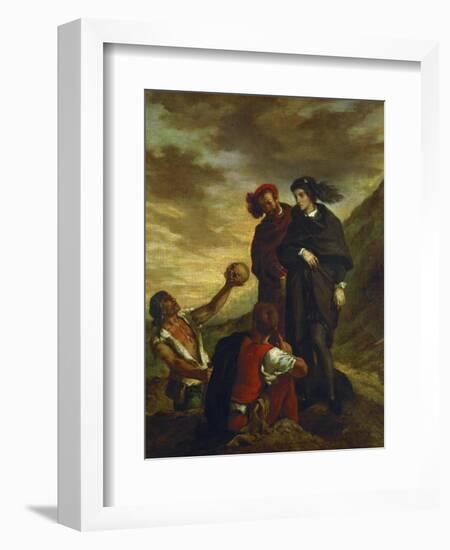 Hamlet and Horatio in the Churchyard-Eugene Delacroix-Framed Giclee Print