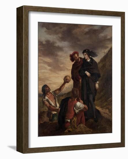 Hamlet and Horatio in the Graveyard-Eugene Delacroix-Framed Giclee Print