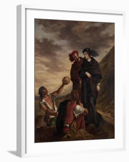 Hamlet and Horatio in the Graveyard-Eugene Delacroix-Framed Giclee Print