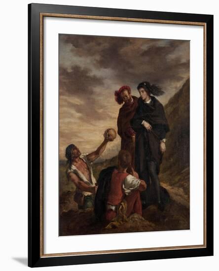 Hamlet and Horatio in the Graveyard-Eugene Delacroix-Framed Giclee Print