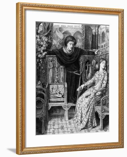 Hamlet and Ophelia, 1858-Dante Gabriel Rossetti-Framed Giclee Print