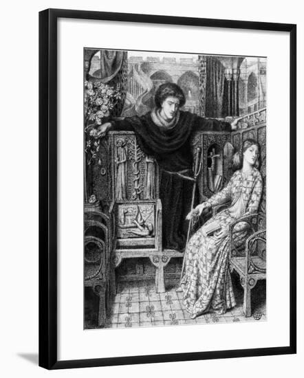 Hamlet and Ophelia, 1858-Dante Gabriel Rossetti-Framed Giclee Print