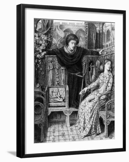 Hamlet and Ophelia, 1858-Dante Gabriel Rossetti-Framed Giclee Print