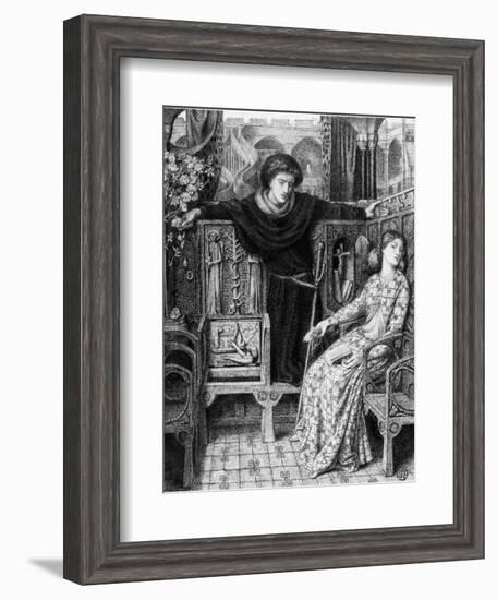 Hamlet and Ophelia, 1858-Dante Gabriel Rossetti-Framed Giclee Print