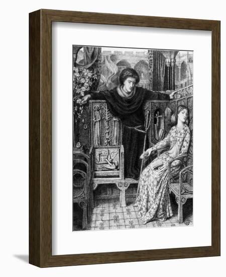 Hamlet and Ophelia, 1858-Dante Gabriel Rossetti-Framed Giclee Print