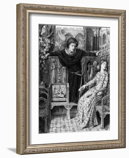 Hamlet and Ophelia, 1858-Dante Gabriel Rossetti-Framed Giclee Print