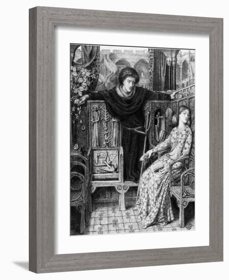 Hamlet and Ophelia, 1858-Dante Gabriel Rossetti-Framed Giclee Print