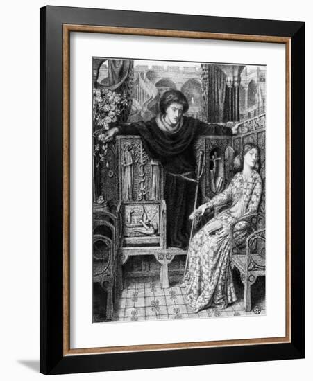 Hamlet and Ophelia, 1858-Dante Gabriel Rossetti-Framed Giclee Print