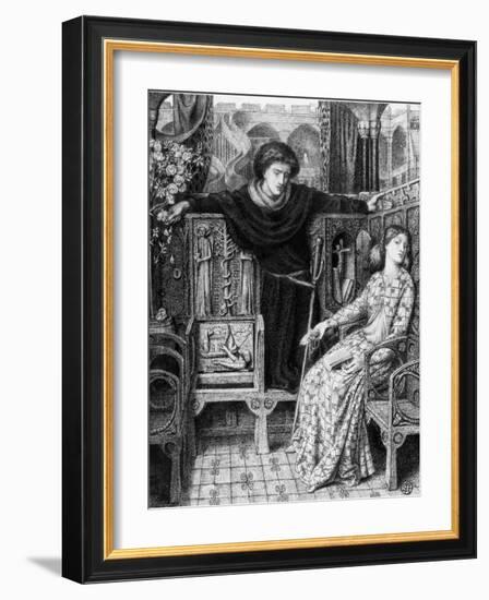 Hamlet and Ophelia, 1858-Dante Gabriel Rossetti-Framed Giclee Print