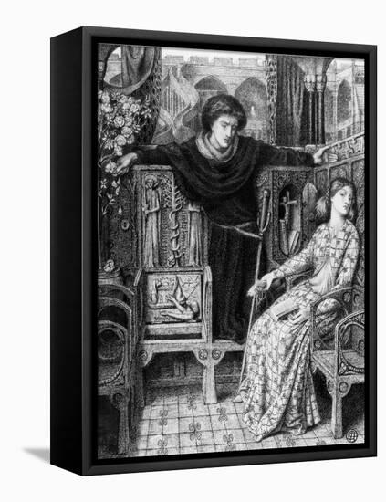 Hamlet and Ophelia, 1858-Dante Gabriel Rossetti-Framed Premier Image Canvas