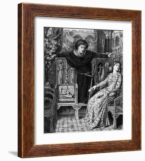 Hamlet and Ophelia, c. 1858-Dante Gabriel Rossetti-Framed Giclee Print