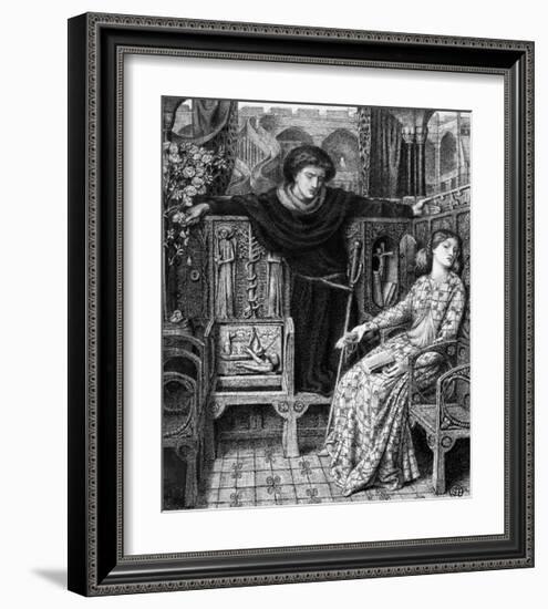 Hamlet and Ophelia, c. 1858-Dante Gabriel Rossetti-Framed Giclee Print