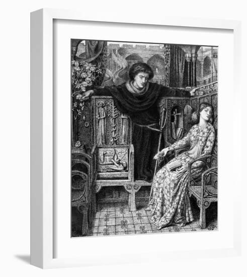 Hamlet and Ophelia, c. 1858-Dante Gabriel Rossetti-Framed Giclee Print