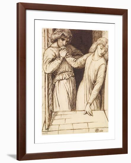 Hamlet and Ophelia - Compositional Study-Dante Gabriel Rossetti-Framed Premium Giclee Print
