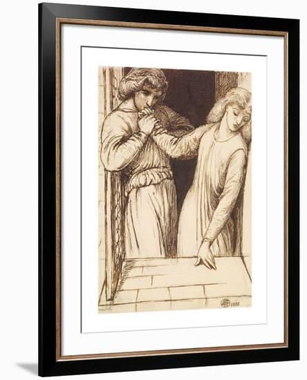 Hamlet and Ophelia - Compositional Study-Dante Gabriel Rossetti-Framed Premium Giclee Print