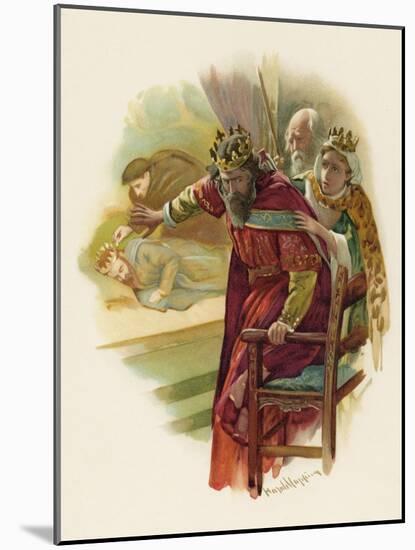 Hamlet, Claudius Disturbed by the Play Scene-Harold Copping-Mounted Art Print