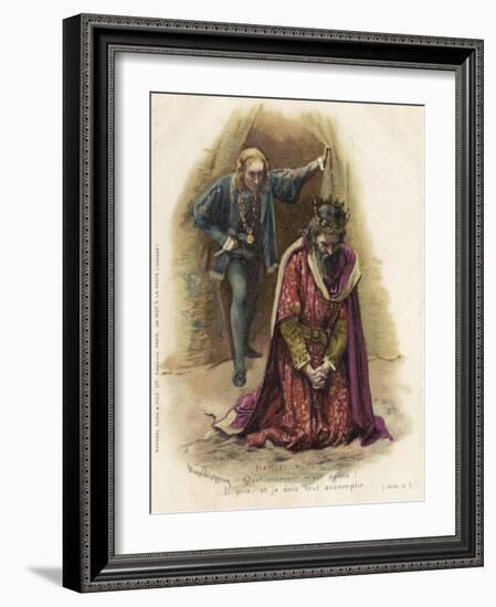 Hamlet confronts the guilty Claudius-Harold Copping-Framed Giclee Print