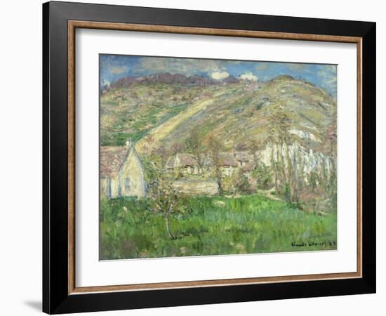 Hamlet in the Cliffs Near Giverny; Hameau De Falaises Pres Giverny, 1885-Claude Monet-Framed Giclee Print