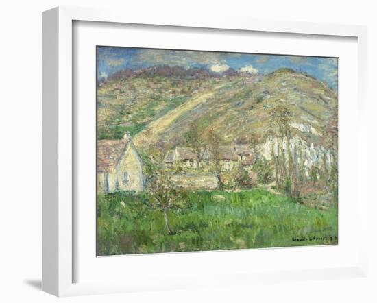 Hamlet in the Cliffs Near Giverny; Hameau De Falaises Pres Giverny, 1885-Claude Monet-Framed Giclee Print