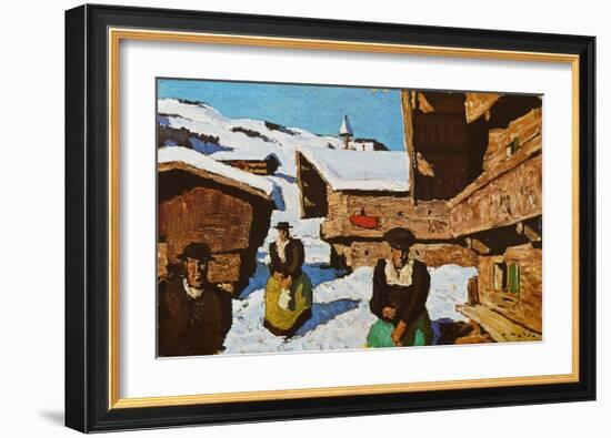 Hamlet in Tyrol-Alfons Walde-Framed Art Print