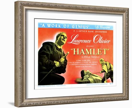 Hamlet, Laurence Olivier, Eileen Herlie, 1948-null-Framed Art Print