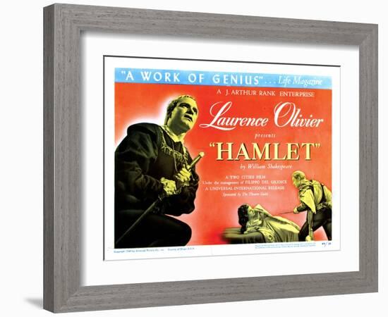 Hamlet, Laurence Olivier, Eileen Herlie, 1948-null-Framed Art Print