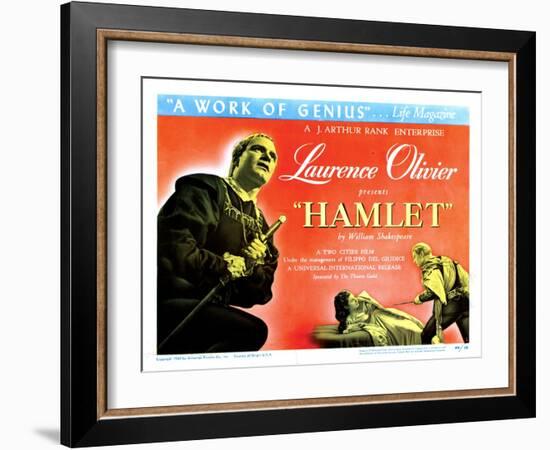 Hamlet, Laurence Olivier, Eileen Herlie, 1948-null-Framed Art Print