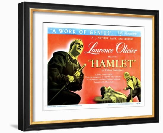 Hamlet, Laurence Olivier, Eileen Herlie, 1948-null-Framed Art Print