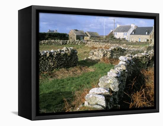 Hamlet on the Pointe De Roc'H Hir, Ile d'Ouessant, Breton Islands, Finistere, Brittany, France-Bruno Barbier-Framed Premier Image Canvas