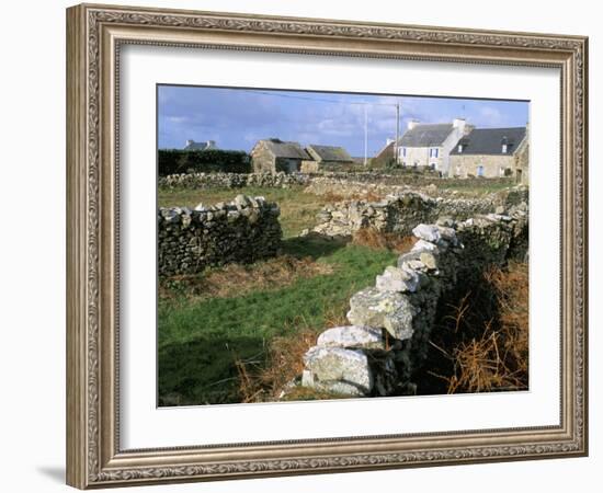 Hamlet on the Pointe De Roc'H Hir, Ile d'Ouessant, Breton Islands, Finistere, Brittany, France-Bruno Barbier-Framed Photographic Print