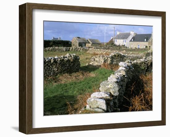 Hamlet on the Pointe De Roc'H Hir, Ile d'Ouessant, Breton Islands, Finistere, Brittany, France-Bruno Barbier-Framed Photographic Print