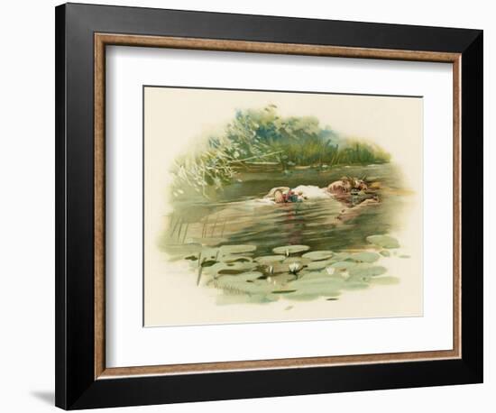 Hamlet, Ophelia Drowns-Harold Copping-Framed Art Print