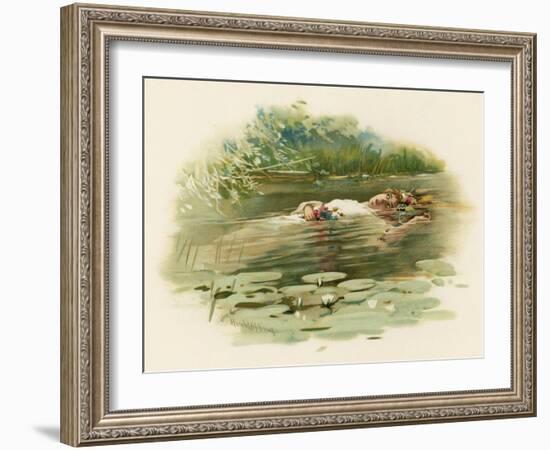 Hamlet, Ophelia Drowns-Harold Copping-Framed Art Print