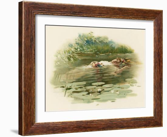 Hamlet, Ophelia Drowns-Harold Copping-Framed Art Print