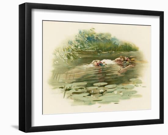 Hamlet, Ophelia Drowns-Harold Copping-Framed Art Print